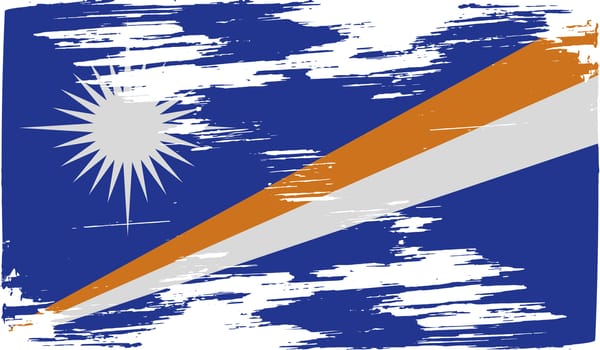 Flag of Marshall Islands with old texture.  illustration