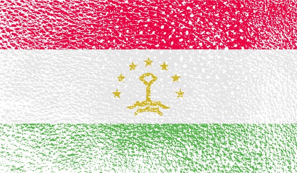 Flag of Tajikistan with old texture.  illustration