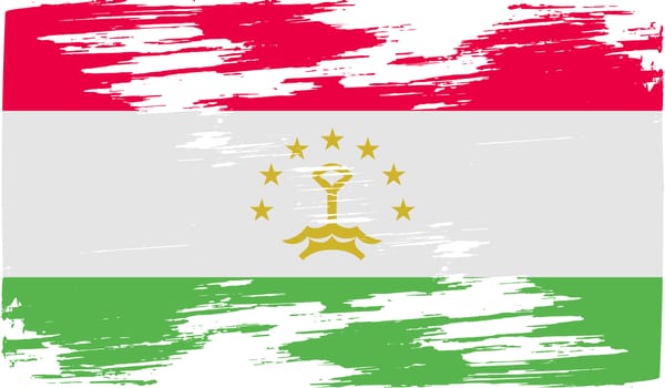 Flag of Tajikistan with old texture.  illustration