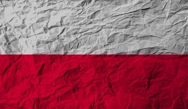 Flag of Poland with old texture.  illustration