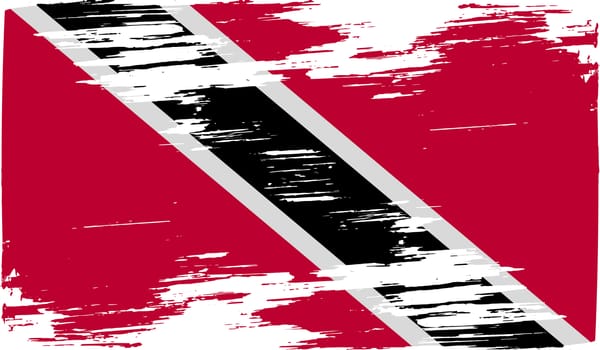 Flag of Trinidad and Tobago with old texture.  illustration