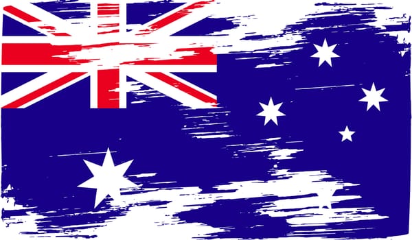 Flag of Australia with old texture.  illustration