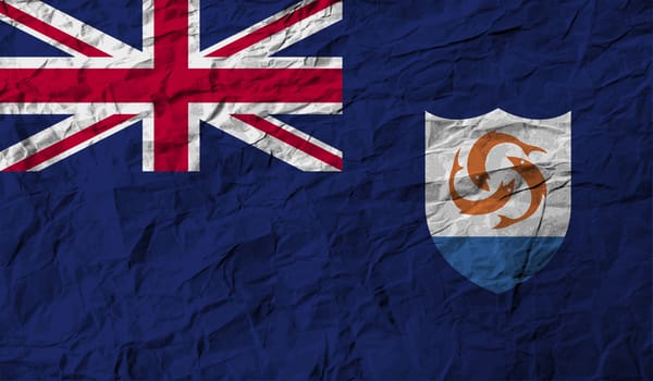 Flag of Anguilla with old texture.  illustration