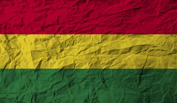 Flag of Bolivia with old texture.  illustration