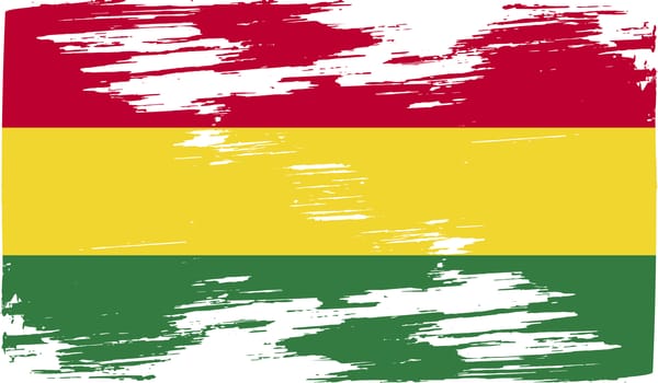 Flag of Bolivia with old texture.  illustration