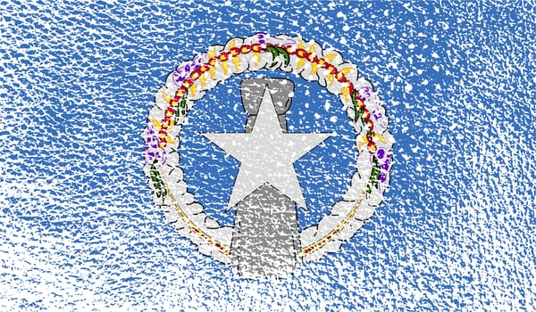Flag of Mariana Islands with old texture.  illustration