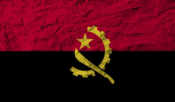 Flag of Angola with old texture.  illustration