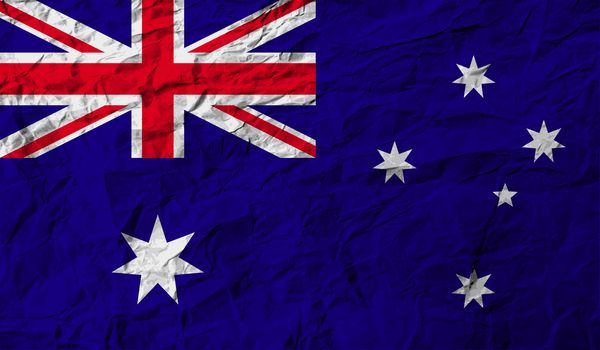 Flag of Australia with old texture.  illustration