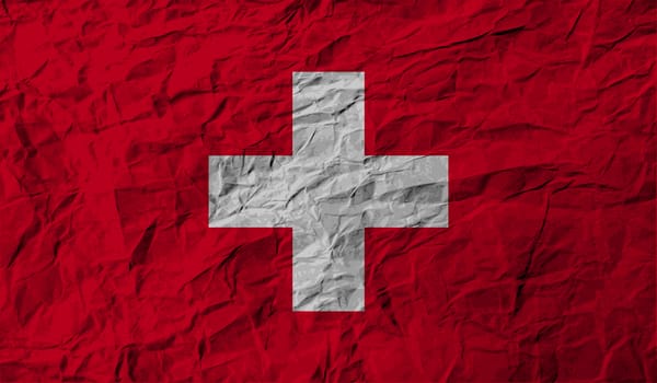 Flag of Switzerland with old texture.  illustration