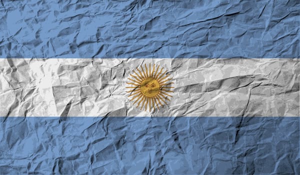 Flag of Argentina with old texture.  illustration