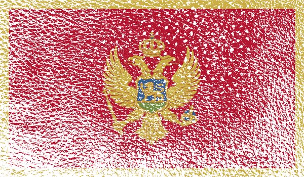 Flag of Montenegro with old texture.  illustration