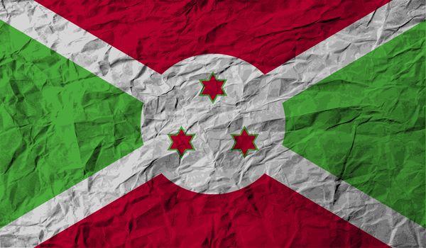 Flag of Burundi with old texture.  illustration