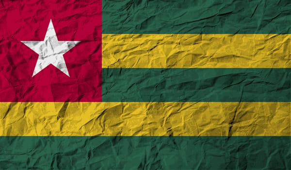 Flag of Togo with old texture.  illustration