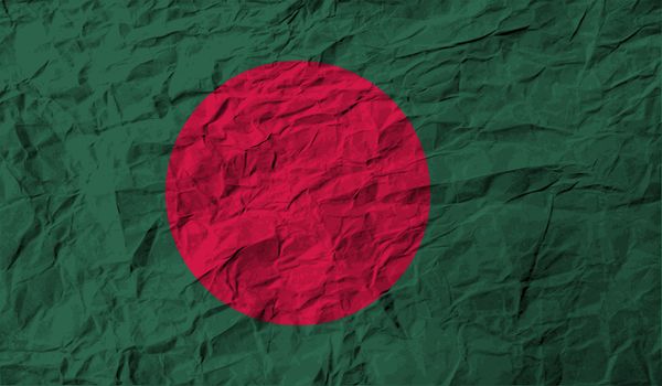 Flag of Bangladesh with old texture.  illustration