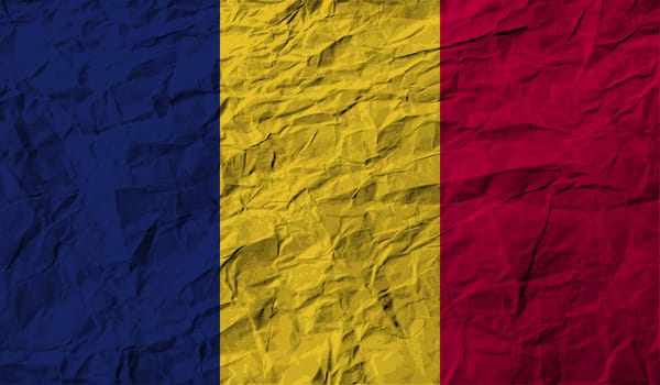 Flag of Chad with old texture.  illustration