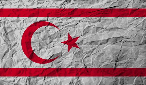 Flag of Turkish and Northern Cyprus with old texture.  illustration