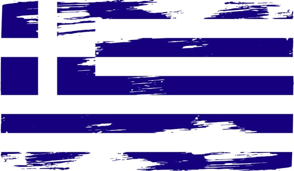 Flag of Greece with old texture.  illustration