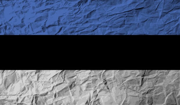 Flag of Estonia with old texture.  illustration