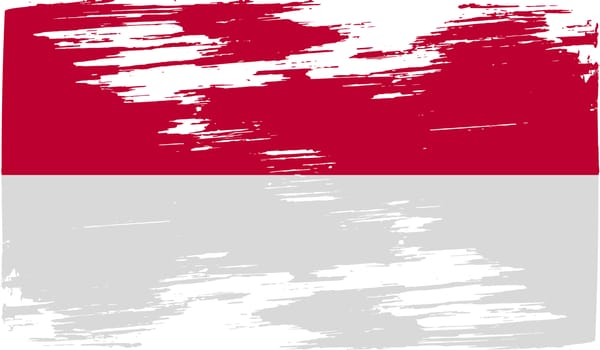 Flag of Indonesia with old texture.  illustration