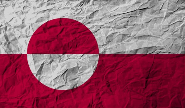 Flag of Greenland with old texture.  illustration