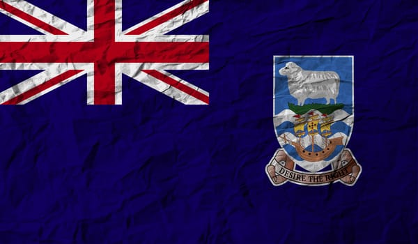 Flag of Falkland Islands with old texture.  illustration