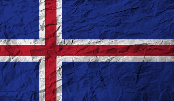 Flag of Iceland with old texture.  illustration