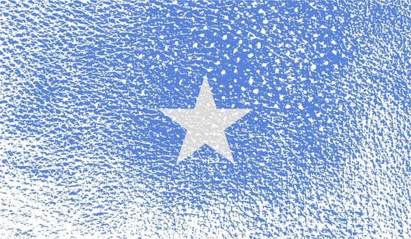 Flag of Somalia with old texture.  illustration