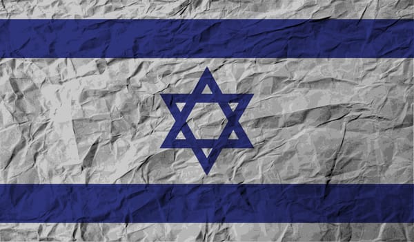 Flag of Israe with old texture.  illustration