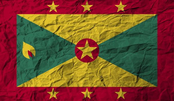 Flag of Grenada with old texture.  illustration