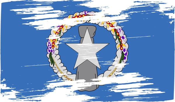 Flag of Mariana Islands with old texture.  illustration