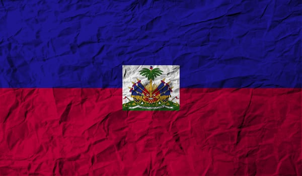 Flag of Haiti with old texture.  illustration