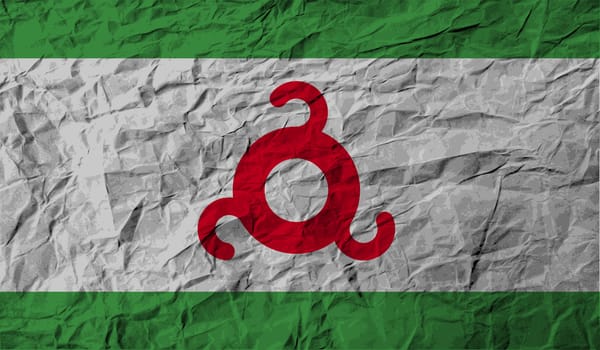 Flag of Ingushetia with old texture.  illustration