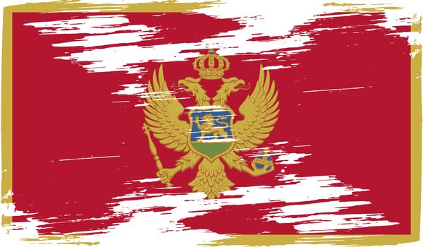 Flag of Montenegro with old texture.  illustration