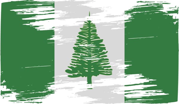 Flag of Norfolk Island with old texture.  illustration