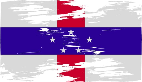 Flag of Netherlands Antilles with old texture.  illustration