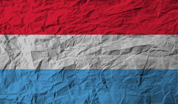 Flag of Luxembourg with old texture.  illustration