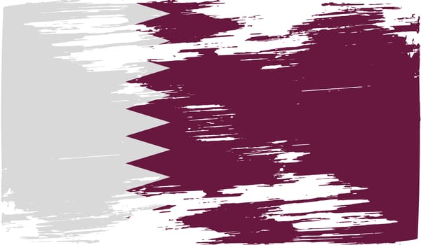 Flag of Qatar with old texture.  illustration