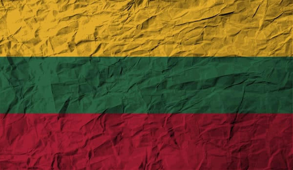 Flag of Lithuania with old texture.  illustration
