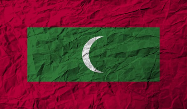 Flag of Maldives with old texture.  illustration