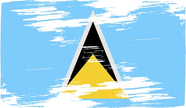 Flag of Saint Lucia with old texture.  illustration