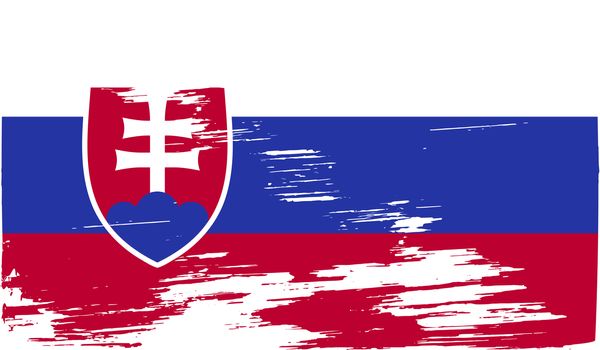 Flag of Slovakia with old texture.  illustration