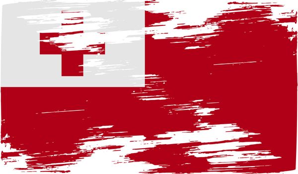 Flag of Tonga with old texture.  illustration