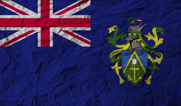 Flag of Pitcairn Islands with old texture.  illustration
