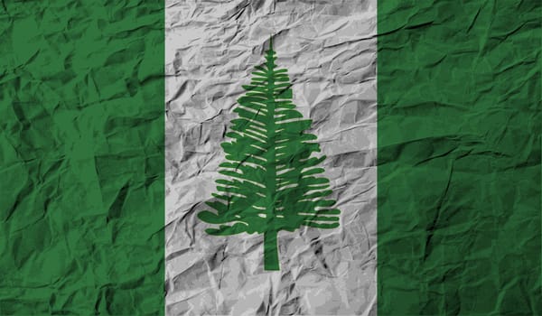 Flag of Norfolk Island with old texture.  illustration