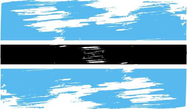 Flag of Botswana with old texture.  illustration