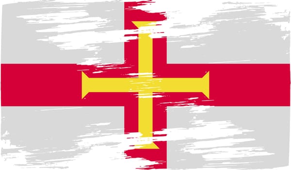 Flag of Guernsey with old texture.  illustration