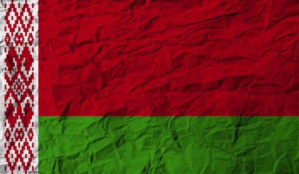 Flag of Belarus with old texture.  illustration