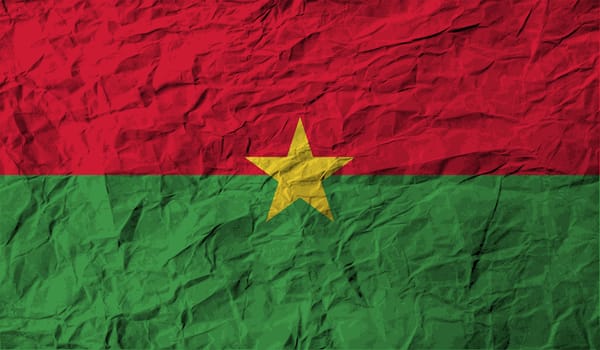 Flag of Burkina Faso with old texture.  illustration