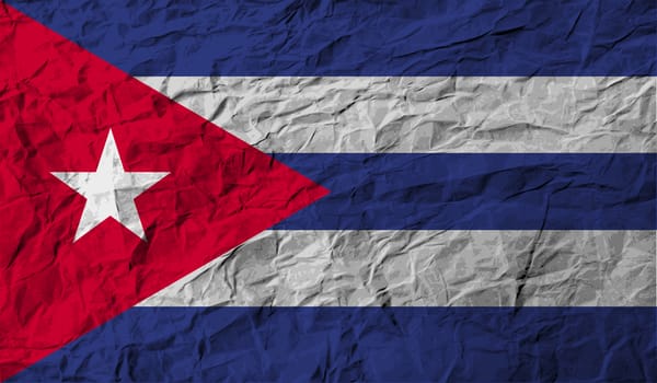 Flag of Cuba with old texture.  illustration