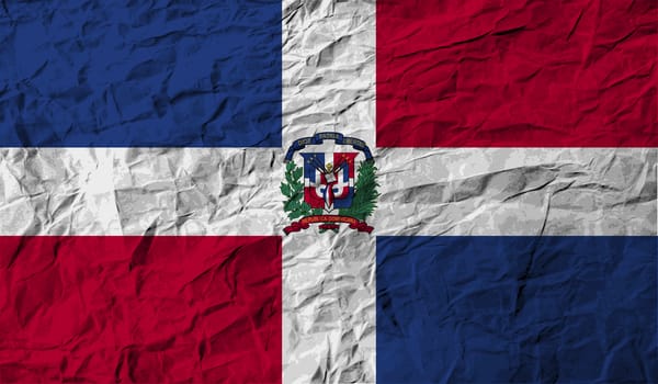 Flag of Dominican Republic with old texture.  illustration